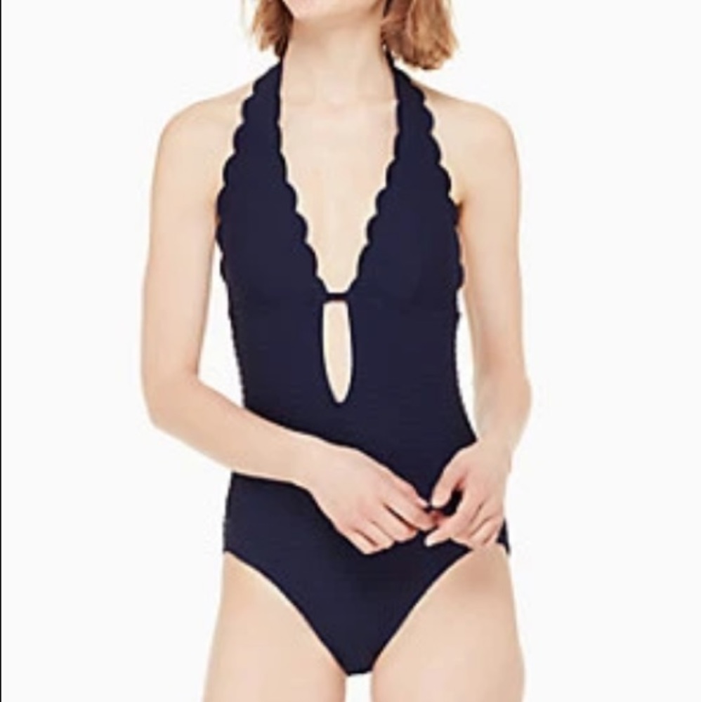 NWT Kate Spade Navy Scallop One Piece
